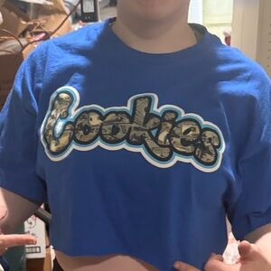 Cookies Kids' Blue Logo Crop T-Shirt